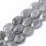 Fashewelry 20pcs Natural Gray Labradorite Stone Beads Flat Oval Healing Crystal Loose Gemstone Beads 18x13.5mm for Jewelry Neckl