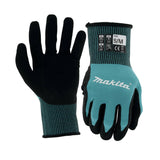 Makita Unisex Fitknit T 04117 FitKnit Cut Level 1 Nitrile Coated Dipped Gloves Small Medium, Teal/Black, Small Medium US