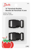 Dritz 510 Contoured Parachute Buckle for 5/8Inch Strap, Black 2Count