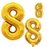 GOER Gold Foil Balloons Number 8,Huge Number Balloons for 8th 18th 28th 38th 48th Birthday Party Supplies Anniversary Decoration