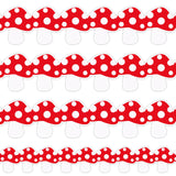 Whaline 32.8 Ft Mushroom Bulletin Board Border Back to School Red White Mushroom Die-Cut Border Trim for Chalkboard Wall Decorat