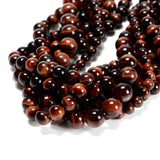 48Pcs Red Tiger Eye 8mm Beads Natural Stone Round Gemstone Genuine Real Stone for DIY Bracelet Jewelry String Making