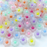 150Pcs Acrylic Flower Beads Candy Color Transparent Plastic Pastel Spacer Beads with Hole for DIY Crafts Wind Chimes Suncatcher