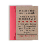 Zyulin Sweet Fathers Day Cards Gifts for Boyfriend Husband, Happy Fathers Day Gift from Wife Girlfriend, Wonderful Fathers Day
