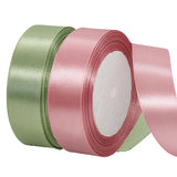 2 Rolls Sage Green Ribbon, 1 Inch 50 Yards Sage Rose Gold Satin Fabric Ribbon for Wedding Party, Gift Wrapping, Baby Shower, Flo