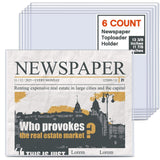 Faccito 6 Pack Hard Newspaper Holder 13 x 11 Rigid PVC Protection Plastic Newspaper Protector 4.5mm Thick Clear File Loaders Arc