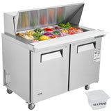VEVOR Commercial 28 W Sandwich/Salad Prep Table Refrigerator, 7.42 Cu. Ft Stainless Steel Food Prep Station Cooler, Fan Cooling