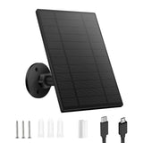5W Solar Panel for Security Camera, Solar Panel with Micro USB & USB-C Port for DC 5V Outdoor Rechargeable Battery Camera, IP65