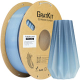GratKit Gradient PETG Filament, Color Change 3D Printer Filament 1.75mm, 1kg, Multicolor PETG Translucent Gradient Misty Gray Wh