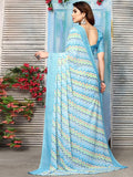 Satrani Womens Printed Georgette Saree (3185S2279N_Light Blue3)