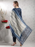 Anni Designer Women'S Rayon Blend Straight Printed Kurta With Pant & Dupatta (Paulmi Blue-Vks02_Xxl_Blue_Xx-Large),Blue,2XL,Rayon Blend,Regular,
