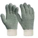 MIG4U Microfiber Gloves - Dusting Gloves for House Cleaning - Washable Blind Cleaner Duster Tool (Gray,S/M)