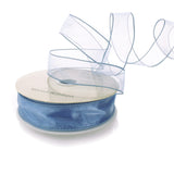 Ribbon Traditions 1.5 Wired Sheer Organza Ribbon Antique Blue 50 Yards