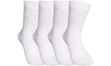 Sjeware Polyester Men And Women 4 Pairs Mid Calf Length Socks(Mc1006), White