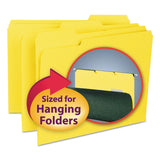 Smead 10271 Interior File Folders 1/3 Cut Top Tab Letter Yellow 100/Box