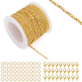 Lemonkey 33 Feet Metal Gold Necklace Chains Cable O-Shaped Links Chains Bulk for Jewelry Making DIY Craft Kit with Lobster Clasp