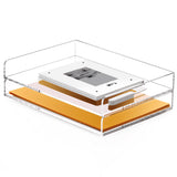 2-Tier Acrylic Stackable Letter Tray Paper Organizer Trays for Desk, Clear Horizontal File Paper Sorter, Office Supplies Accesso