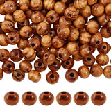 OLYCRAFT 360Pcs 8mm Natural Wood Beads with 2.5mm Hole Wooden Loose Beads Round Wood Bead Small Burlywood Loose Spacer Bead for