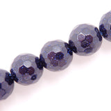 Malahill Faceted Gemstone Beads for Jewelry Making, Sold per Bag 5 Strands Inside (Blue Sand Stone, 8mm)