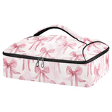 Casserole Carrier Insulated Watercolor Pink Bows Dish 9x13 with Lid Party Travel Warmer Bag for Hot or Cold Food Lasagna Pizza H
