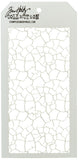 Stampers Anonymous Tim Holtz Stencils Crackle, 4.125 x 8.5, White