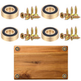 Yaocom 4 Pcs Brass Cutting Board Feet with Nonslip Pads 1.18 Inch Gold Cutting Board Feet Legs with Silicone Rubber Feet and Scr