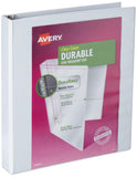 Avery Durable View Binder with 1 Slant Rings, Assorted, Blue, Orange, Pink, 1 Pack (17018)