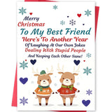 MQMRYeto Best Friend Christmas Card,Funny Christmas Card Gift for Classmate Bestie Friends,Xmas Gift for Women