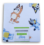 Fat Quarter 100% Cotton for Sewing Crafts - 18 x 21 Inches (Bluey on White)