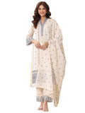 Libas Women'S Cotton Kurta Sets (99045O_Off White_Xl)
