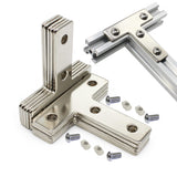 10 Sets Aluminum Extrusion T Brackets 10Pcs 2020 Aluminum Profiles Joint Brackets Plate Connector with 40Pcs M5 T Slot Nuts and