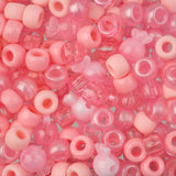 300pcs John Bead Assorted Pink Plastic Pony Craft Beads for DIY Jewelry Bracelet Necklace Making, 120g