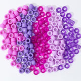 1200Pcs Friendship Bracelet Bead, 6x9mm Pony Beads for Jewelry Making, 5 Style Purple Colors Kandi Beads Bulk, Hair Bead for Bra