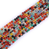 GEM-Inside Mixed Color Agate Gemstone Loose Beads 2mm Round Crystal Energy Stone Power for Jewelry Making 15