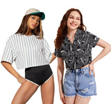 Toplot Women'S Casual Printed Crop Top With Short Sleeve Pack Of 2 (Combo-5135-Blk-Wht-L),Black-White,,B0CCXXPY87