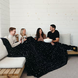 Big Blanket Co Original Stretch Black Dots | Extra Large 10' x 10' Soft, Giant Throw Blanket | 100 Square Feet | Machine Washabl