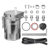 VehiMata Oil Catch Can Kit, 300ml Universal Baffled Catch Can Air Oil Separator Tank with 2.6FT NBR Fuel Hose for PCV System Alu