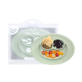 ezpz Mini Mat for 12 Months+ (Sage) - 100% Silicone Placemat + Plate with Suction for Infants + Toddlers - Supports Baby-Led Wea