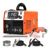 HITBOX MIG Welder 110V 200A Flux Core Welder Gasless MIG/Lift TIG/Stick 3 in 1 Portable Welding Machine Inverter Welder IGBT Wir