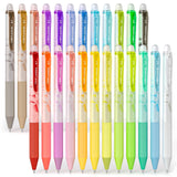 Four Candies 0.7mm Erasable Gel Pens, Make Mistakes Disappear Colored Pens, 24 Colors Retractable Fine Point Erasable Pens for W