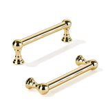 khtumeware 10 Pack 3-3/4 Inch Hole Center Polished Brass Cabinet Pulls Heavy Duty Solid Polished Gold Cabinet Handles cabinets D