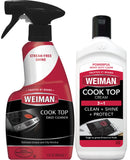 Weiman Ceramic and Glass Cooktop - 10 Ounce - Stove Top Daily Cleaner Kit - 12 Ounce - Glass Induction Cooktop Cleaning Bundle f