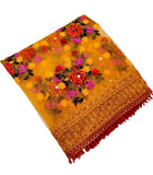 Fumvel WomenS Colorful Net Embroidered Fancy Festival Phulkari Work Dupatta For Women(Vinita_Musturd)