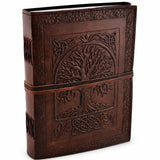 Tree of Life Leather Journal Notebook (180 Pages) Genuine Leather Antique Vintage Refillable Journals for Men & Women 7 x 10