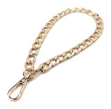 Versakits 8 Light Gold Flat Cuban Link Wristlet Chain Strap Aluminum Chunky Lightweight Replacement Handle With Swivel Clasp F