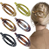 6 Pcs French Oval Hair Barrette Clip Plastic Bun Ponytail Holder Strong Hold Grip Hair Clips Closure Hairpin No Metal Hair Accessories For Women Girls -Like New