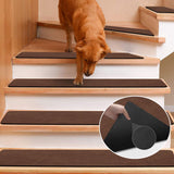 Rubber Carpet Stair Treads Non Slip Set of 15, 8x30 Stairway Mat Stair Rug, Reusable Staircase Covers Step Pads for Pet, Kids an