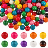 WILLBOND 130 Pieces Macrame Wooden Beads 5mm Hole Loose Beads with Hole for Macrame Making Kits Supplies Jewelry Bracelet Making