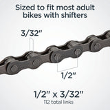 Schwinn Bike Chain Fits Multi-Speed Bikes, 1/2 Inch X 3/32 Inch, 112 Links