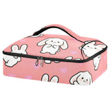 SyXIOP Insulated Casserole Carrier Bag Cartoon White Cute Rabbit